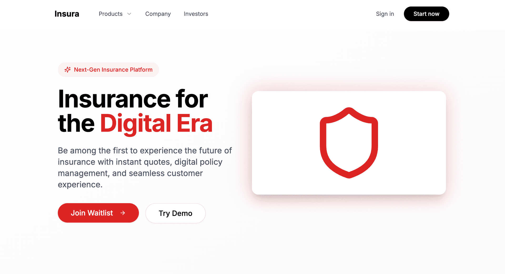 Insura project screenshot